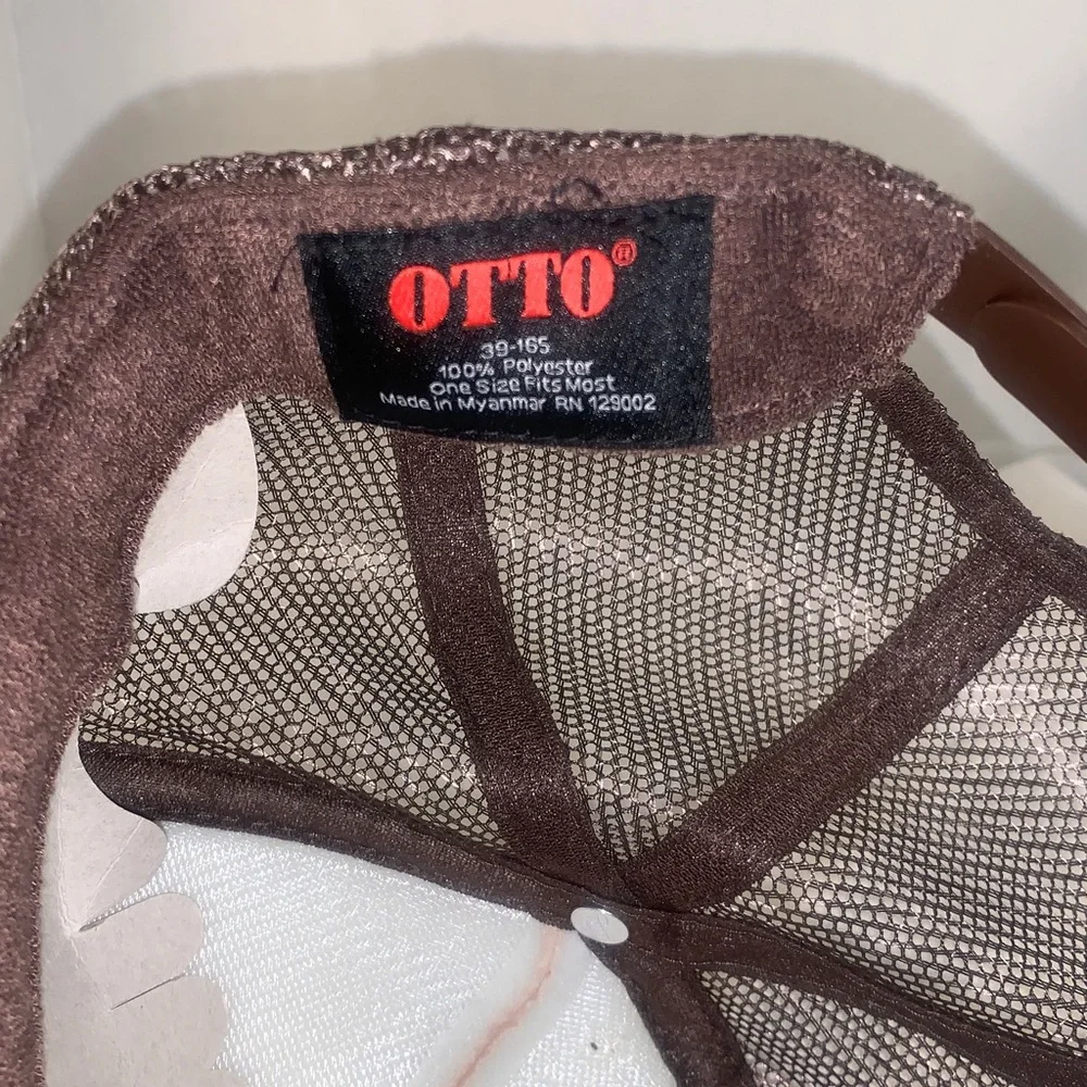 Mens Cream/Brown OTTO ‘Haver Supply Co.’ Trucker Hat